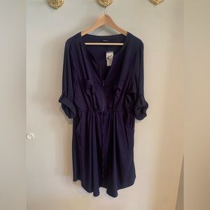 Torrid blue zip-up shirt dress size 2x